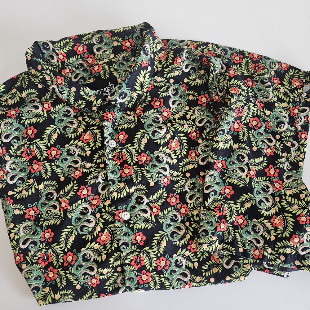 Toei Animation Dragon Ball Z Super Hawaiian Button Shirt Tropical Mens Large